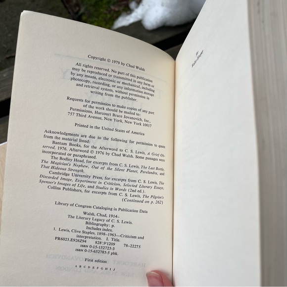 The Literary Legacy Of C.S. Lewis Vintage 1979 Soft Cover Book By Chad Walsh - Picture 4 of 11